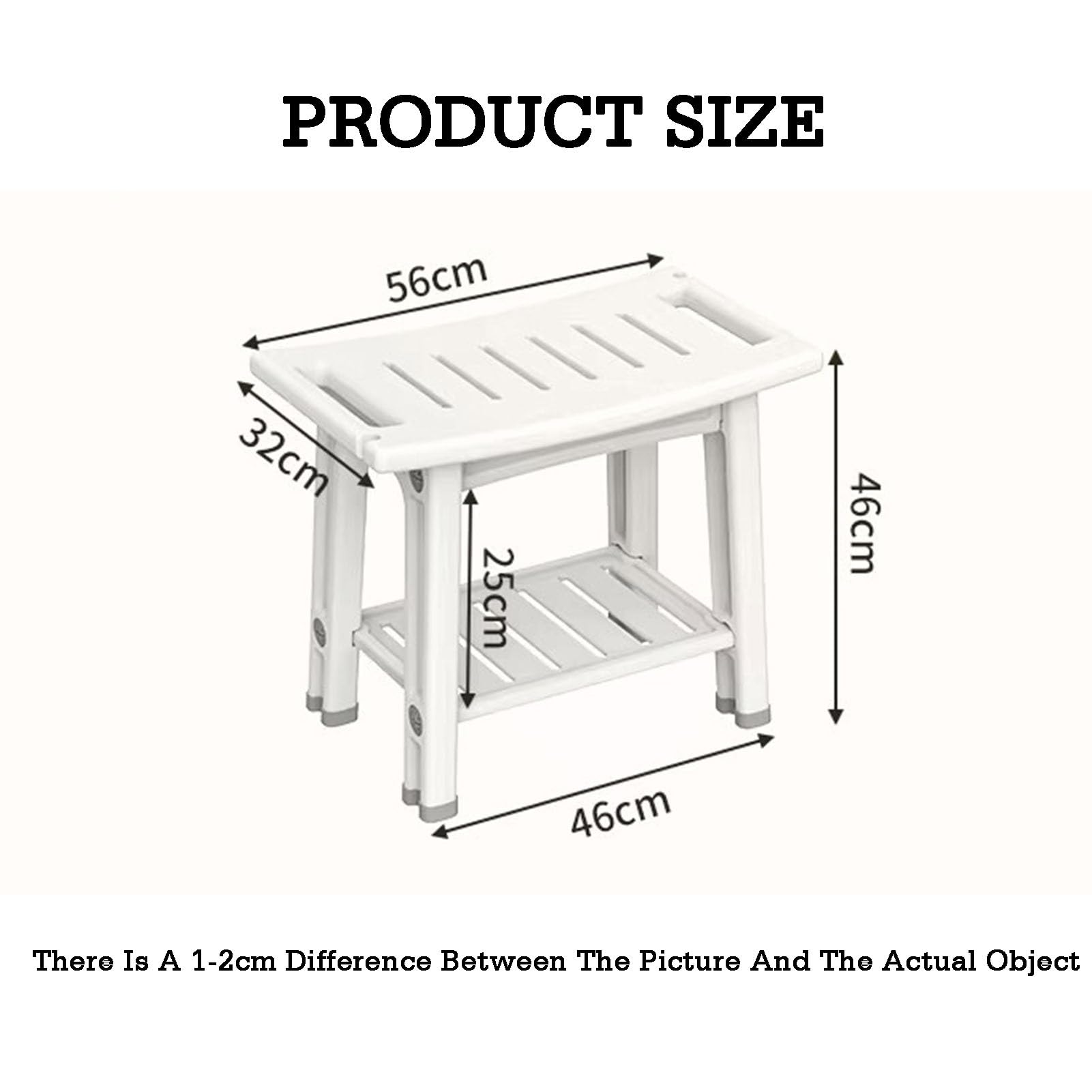 Asiento ergonómico para bañera con almacenamiento de dos niveles, silla de ducha ampliada internamente, estructura en forma de H con alta capacidad de carga (color 2, versión 1)