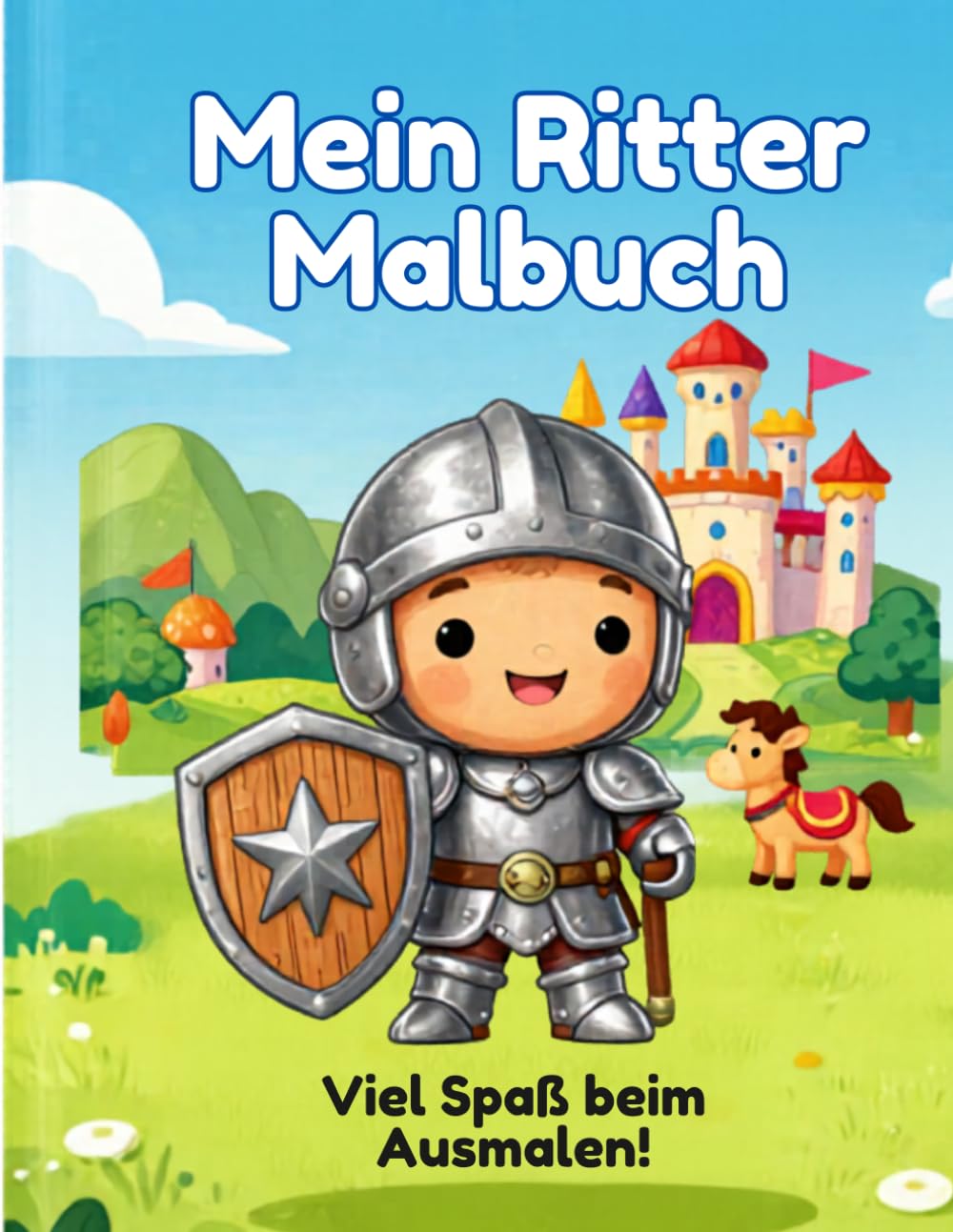 Malbuch: Ritter und Drachen