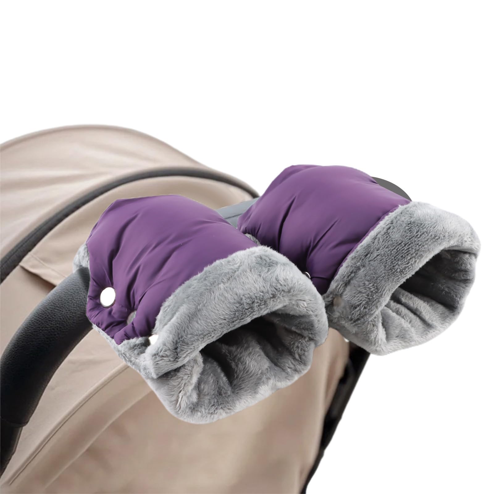 Stroller Hand Muff Windproof Anti-Freeze Pram Hand Warmer Warm Baby Stroller Gloves Pushchair Mittens (Purple)