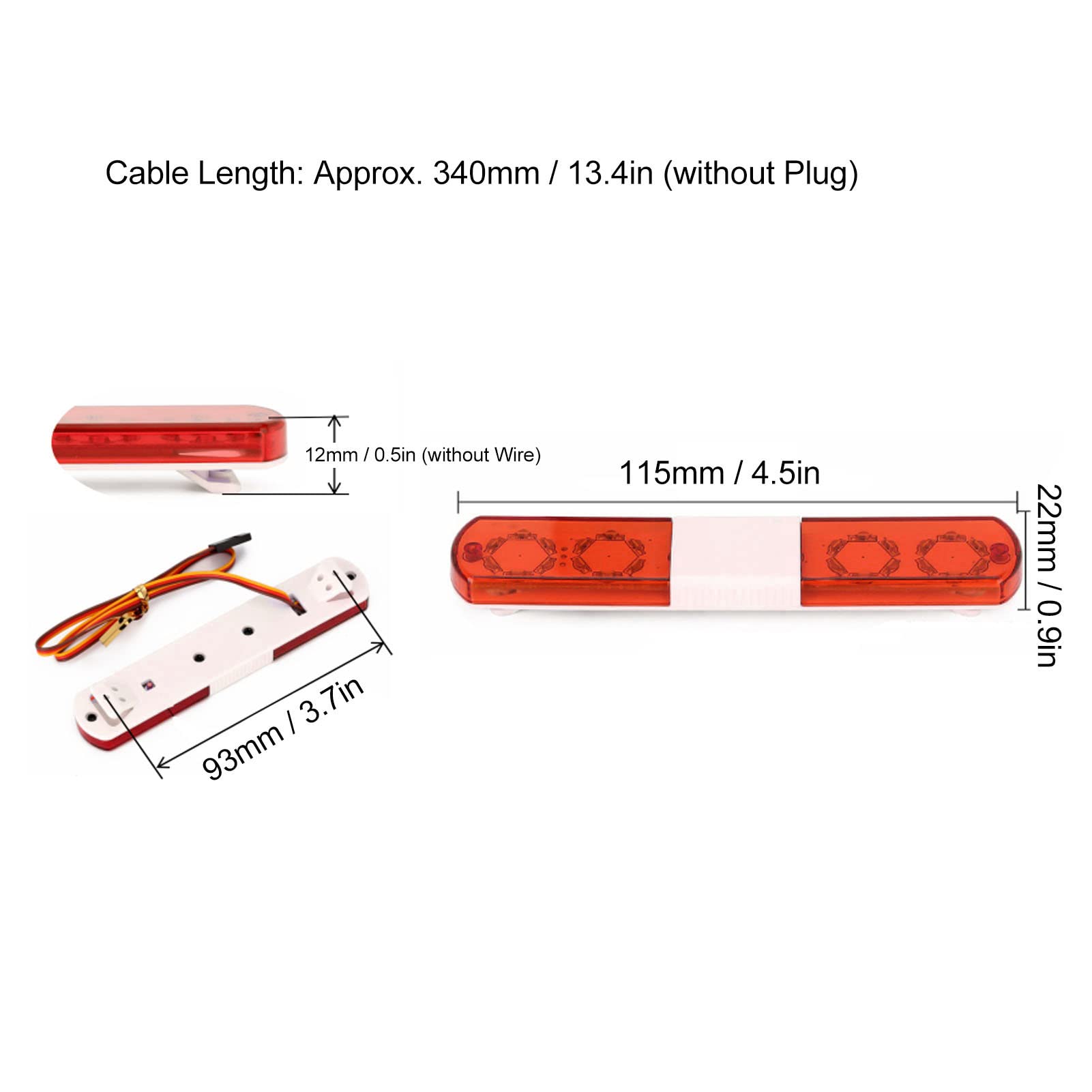 RC Polizeilicht LED - 4 Blinkmodi Für 1/8 & 1/10 Modellautos