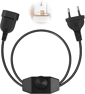 Variateur LED Rotatif avec Interrupteur, C&acirc;ble 1M Noir, Variateur d