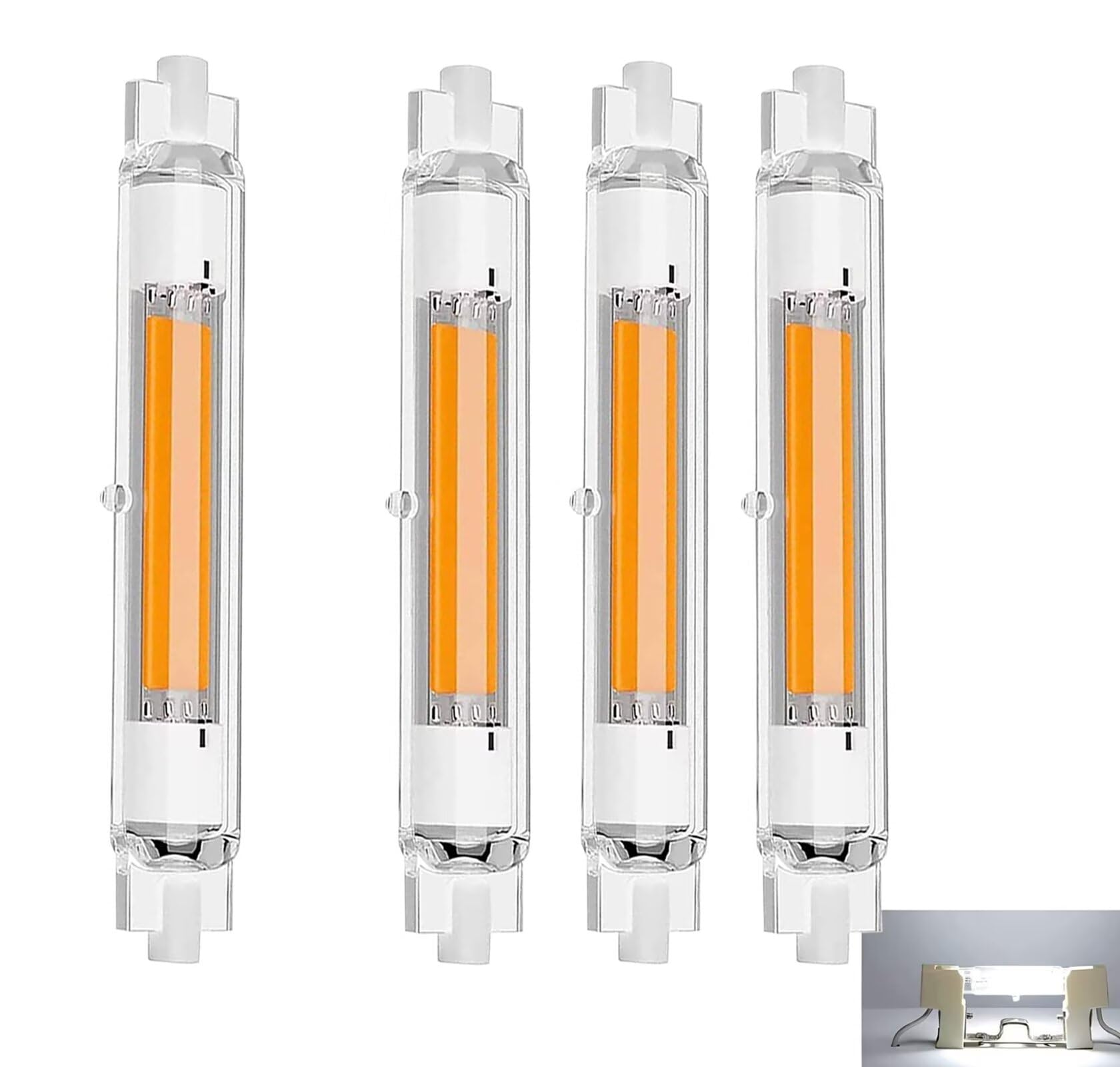 R7S LED 118mm 30W Dimmbar, R7S LED 118mm Dimmbar Lampen Ersatz für 300W Halogen Leuchtmittel, Kaltweiß 6000K 3000LM Kein Flackern, 360°Abstrahlwinkel Glühbirne, für Wohnzimmer Schlafzimmer, 4er Pack