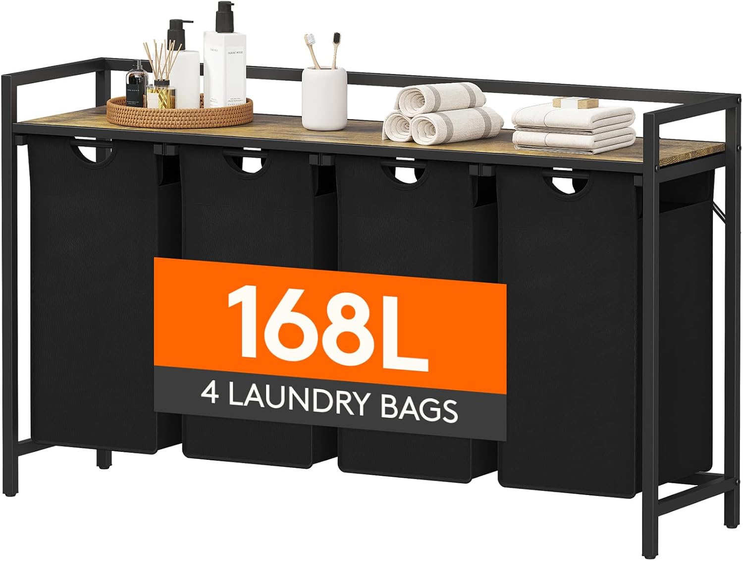 Lifewit Laundry Hamper 4 Section 168L Pull out Organizer