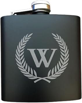 Personalized Engraved Flask Monogrammed Custom Initials 6oz Steel Drinking Flask Wedding Gift Groomsmen Flask Only