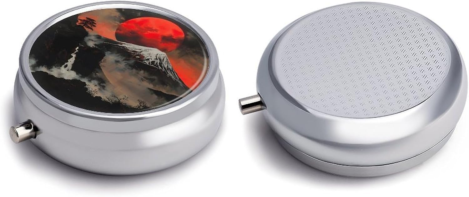Round Pill Box, 3 Compartment Small Pill Case for Pocket Purse image 3