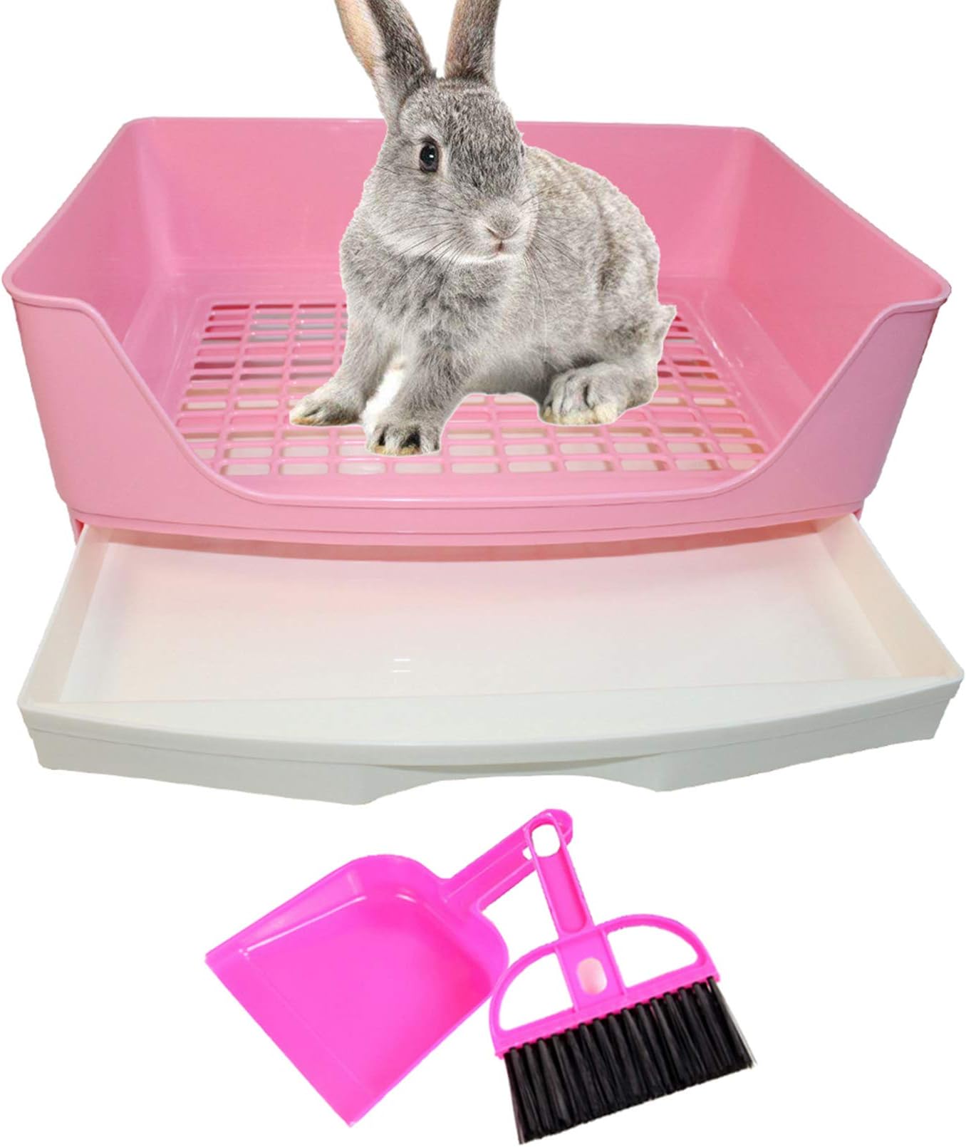 PINVNBY Large Rabbit Litter Box Bigger Pet Litter Pan