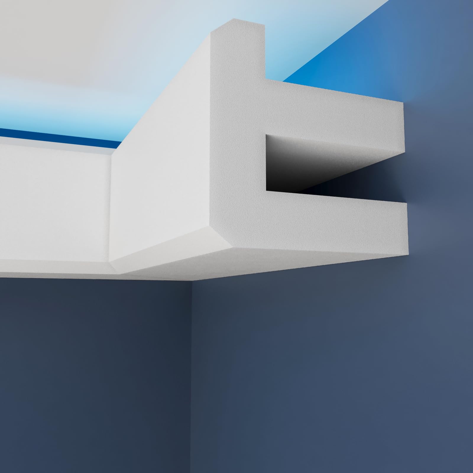WOLDECOR Premium LED Coving Cornice – Lightweight XPS Ceiling Moulding Trim, Easy to Install Decorative Polystyrene Coving for Walls and Ceilings with LED Lighting (WLU25, External Corner 20cm) — image 1