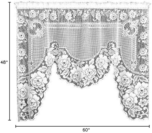 Miniatura 2 de Heritage Lace Botín de una pieza rosa victoriana, 60"x48", blanco