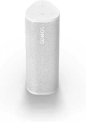 Sonos Roam 2 | Leichter, mobiler und wasserdichter Speaker mit Bluetooth, WLAN, mindestens 10 Stunden Akkulaufzeit und Voice Control für drinnen und draußen – Weiß