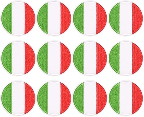 TENDYCOCO Parche bordado de la bandera de Italia italiano para coser en emblema nacional, manualidades, aplique bordado para disfraz, chaqueta, ropa