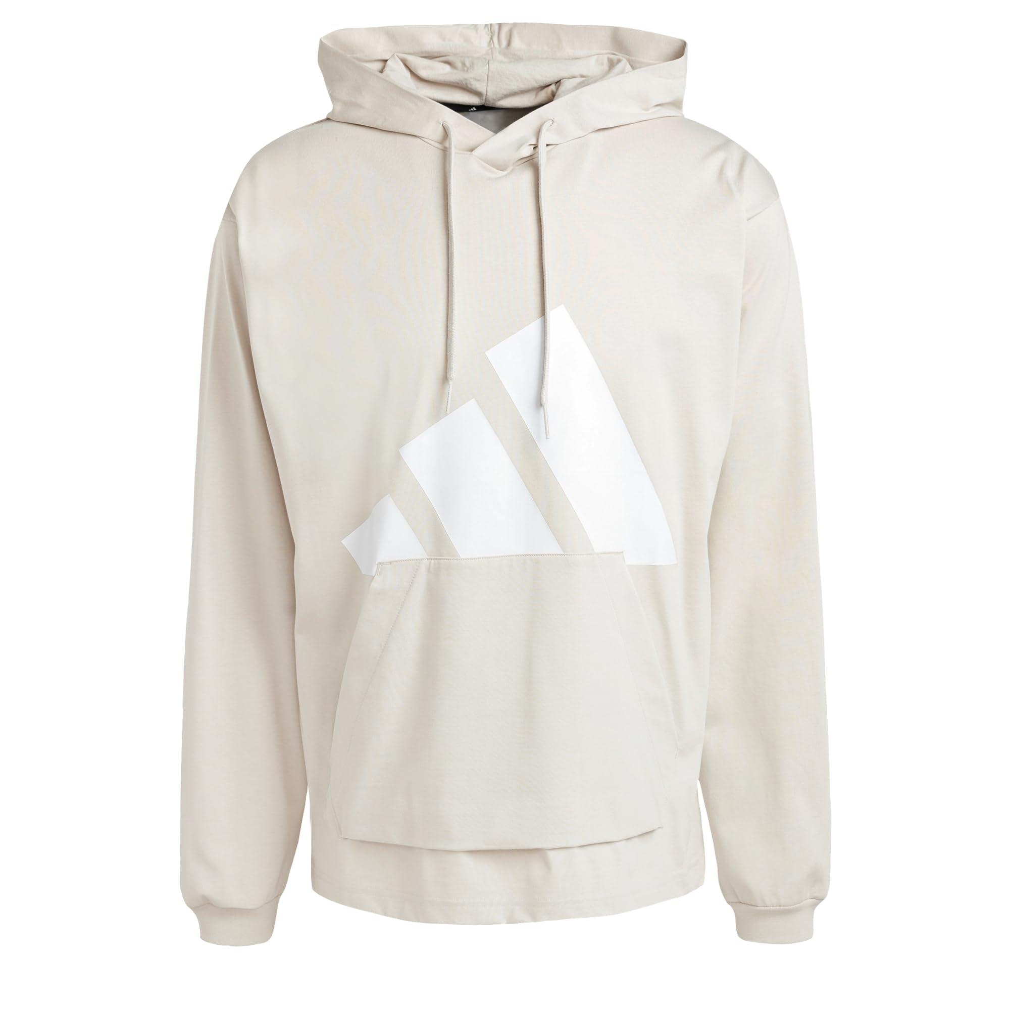 adidas Men's ESSENTIALS BIG LOGO SINGLE JERSEY HOODIE, wonder alumina/white, M