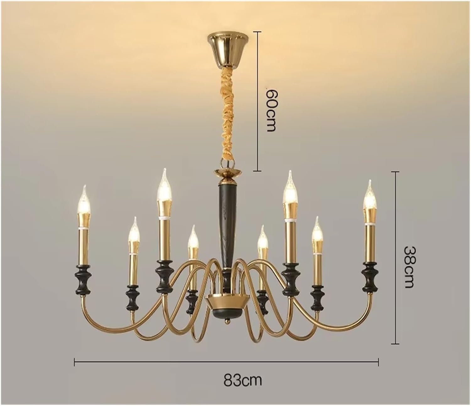 Ceiling Pendant Light, Living Room Foyer, Retro Style LED Candle Light,Indoor Illumination