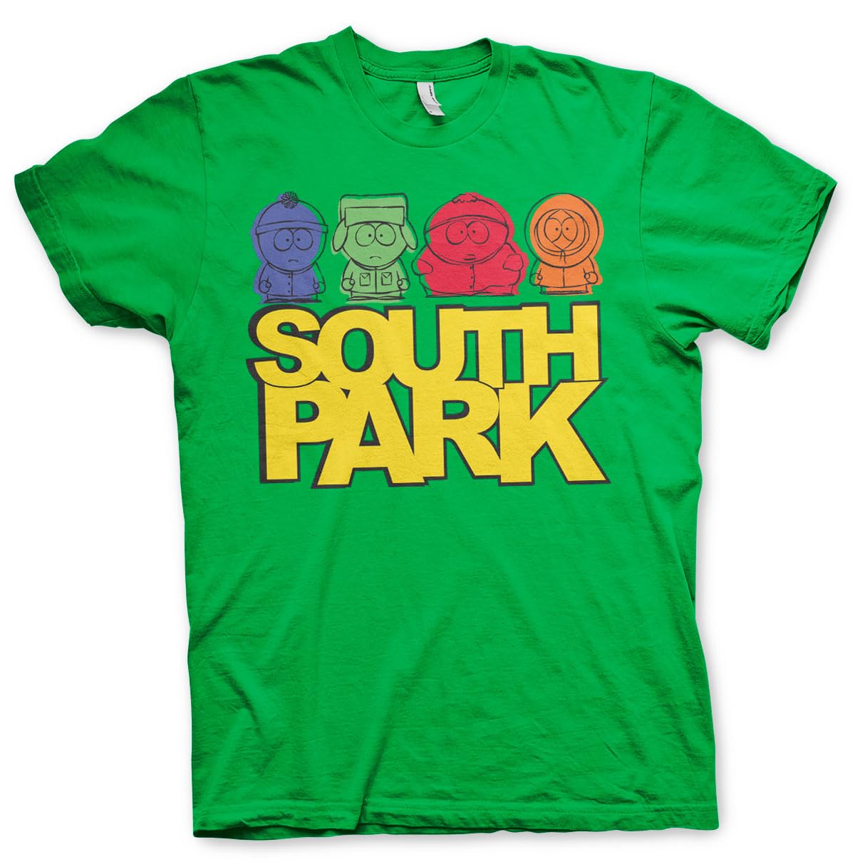 South Park Men's Green Officially Licensed Sketched T-Shirt (Green), Large