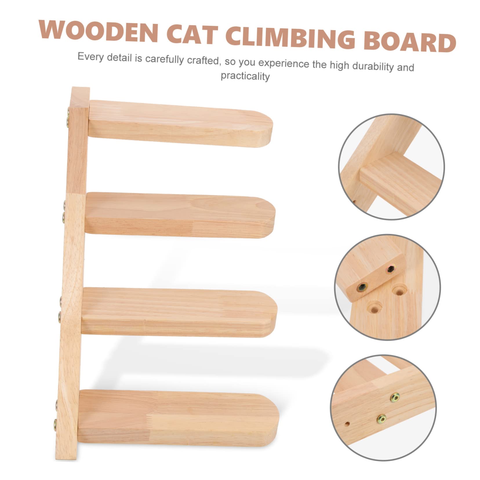 Happyyami Katzenkletterwand Wandregal für Katzen Khakifarben Belastbar bis 15lb für Kätzchen und Ausgewachsene Hauskatzen