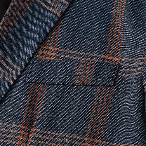Blazer masculino casual esportivo slim fit com estampa xadrez de um botão jaqueta leve terno molhado