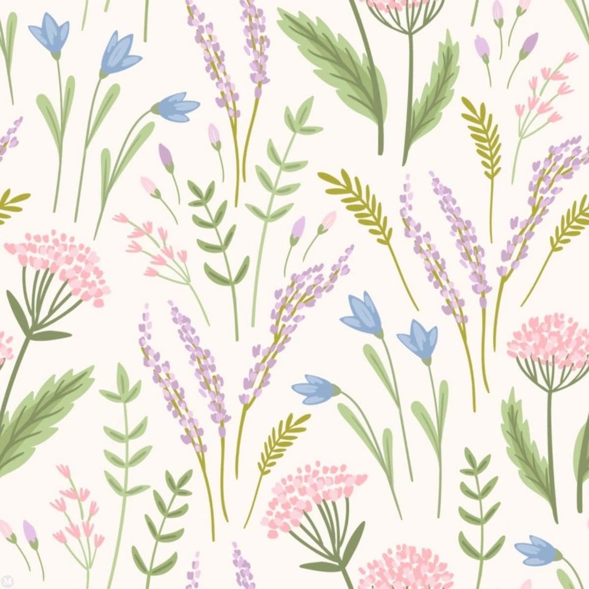 Dolls House Wallpaper Spring Floral Design Miniature Print 1:12 Scale Decoration
