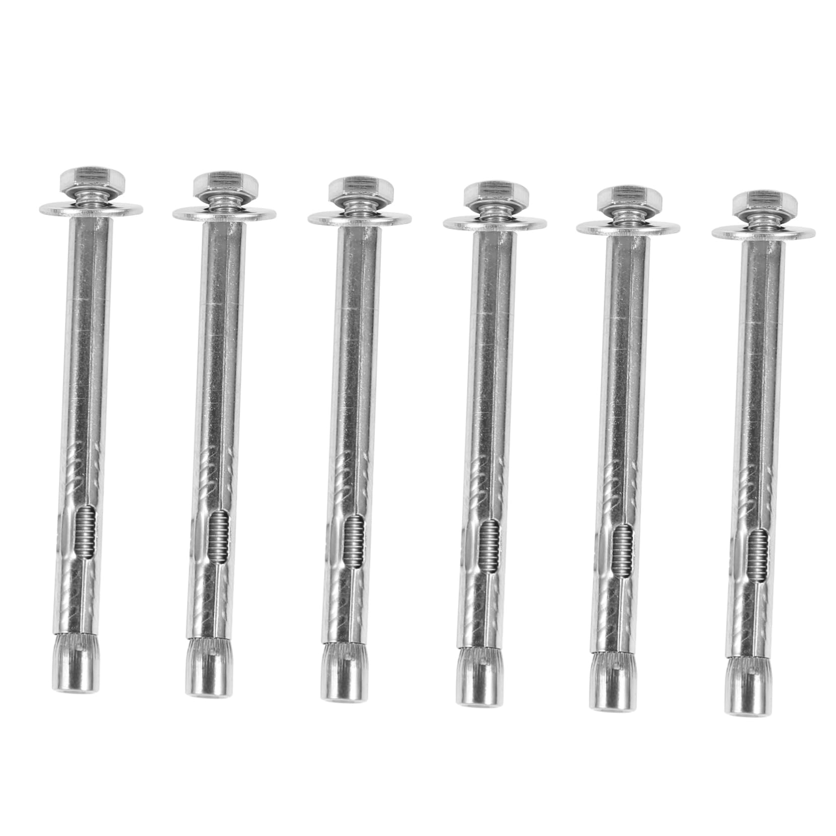 SOLUSTRE 6 Pack Stainless Steel Expension Bolts External Nut Sleeve Anchors for Drywall Masonry Concrete Window Door Frames