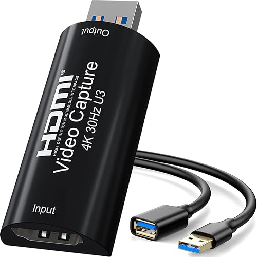 AMZHRLY Tarjeta de captura de video 1080P 60Hz HDMI a USB 30 Captura grabación de video y audio a través de OBS Connect DSLR videocámara para juegos