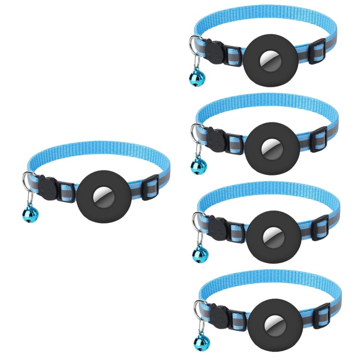 Kisangel 5pièces Collier pour Chat Réfléchissant avec Cloche Et Support Collier Ajustable pour Animaux De Compagnie pour Éviter Les Pertes pour Occasions Spéciales