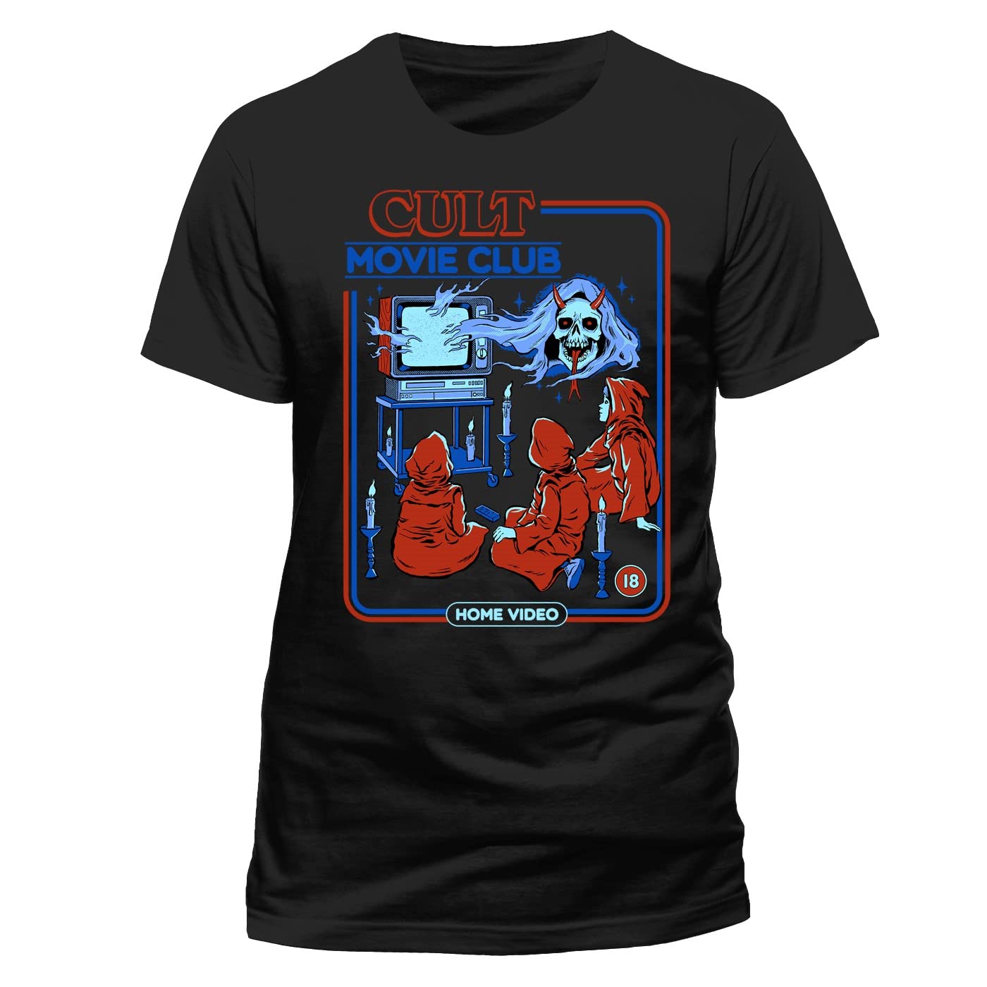 Steven Rhodes T-Shirt Black with Cult Movie Design, 100% Cotton - Official Merchandise