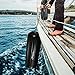 OBAKL Boat Fenders 4 Pack 10 x 28 Inches Ribbed Center Hole Boat Fenders Bumpers for Docking, Comes with Ropes and Pump to Inflate(Black)