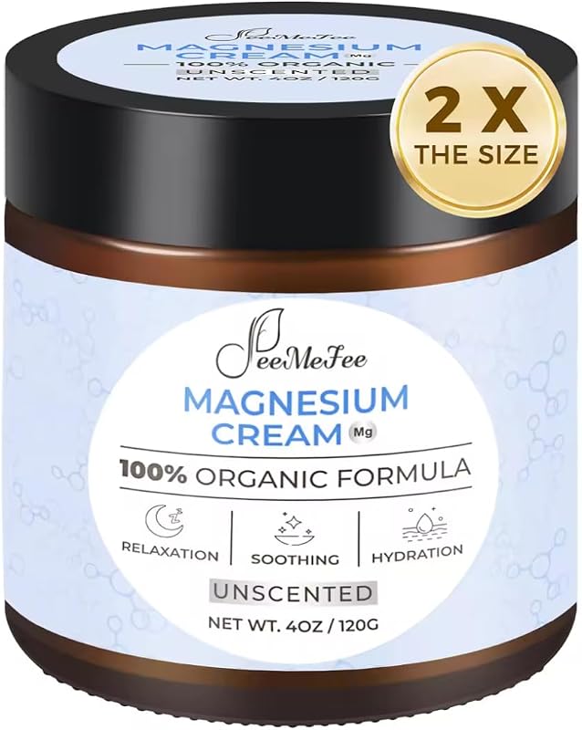 FeeMeFee Creme corporal com magnésio, óleo de coco, manteiga de karité e vitamina E, sem fragrância, 113 g