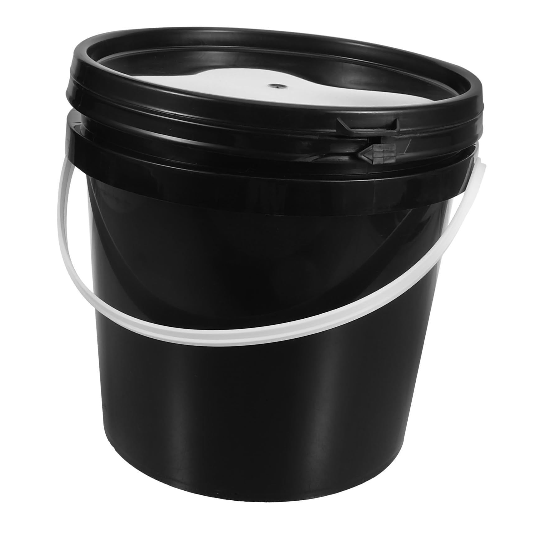 DOITOOL Seau de Peinture Bucket Noir en Plastique Léger de 2l avec Couvercle, pour Rangement Peinture et Usage Domestique Polyvalent