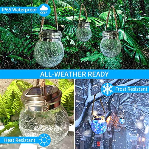 XVZ Solar Lantern Outdoor Garden, 2 Pack Garden Ornaments Outdoor Waterproof, Solar Lanterns for Yard Patio, Lawns Decor - Image 4