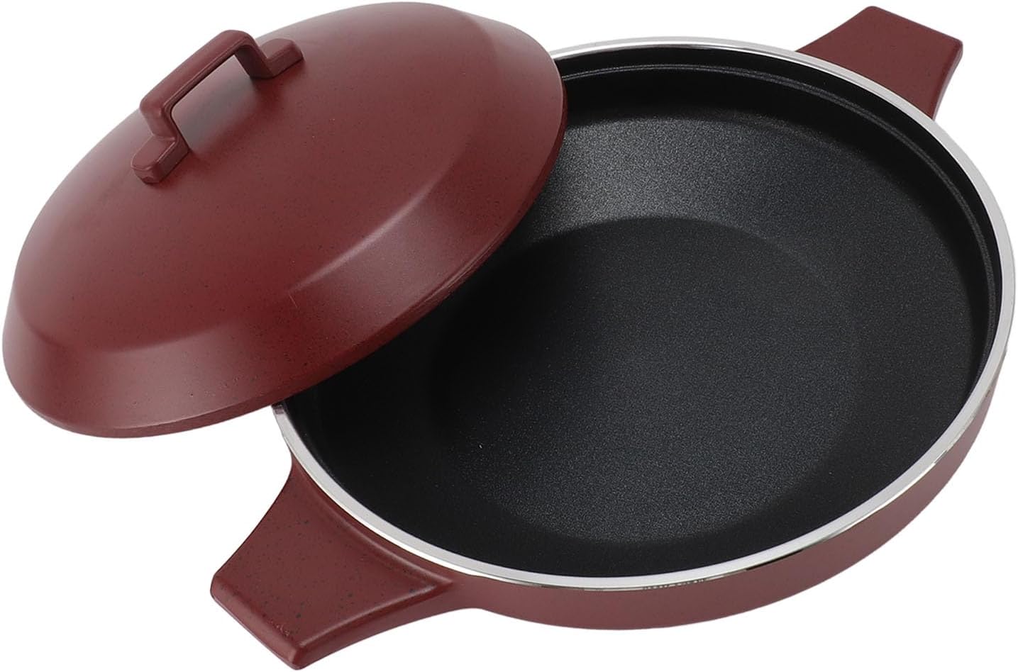 generic Vintage Aluminum Alloy Cooking Pot, Multifunctional Nonstick Fish Cooking Utensils and Hot Pot Dry Pot with Handle for Induction Hob Use