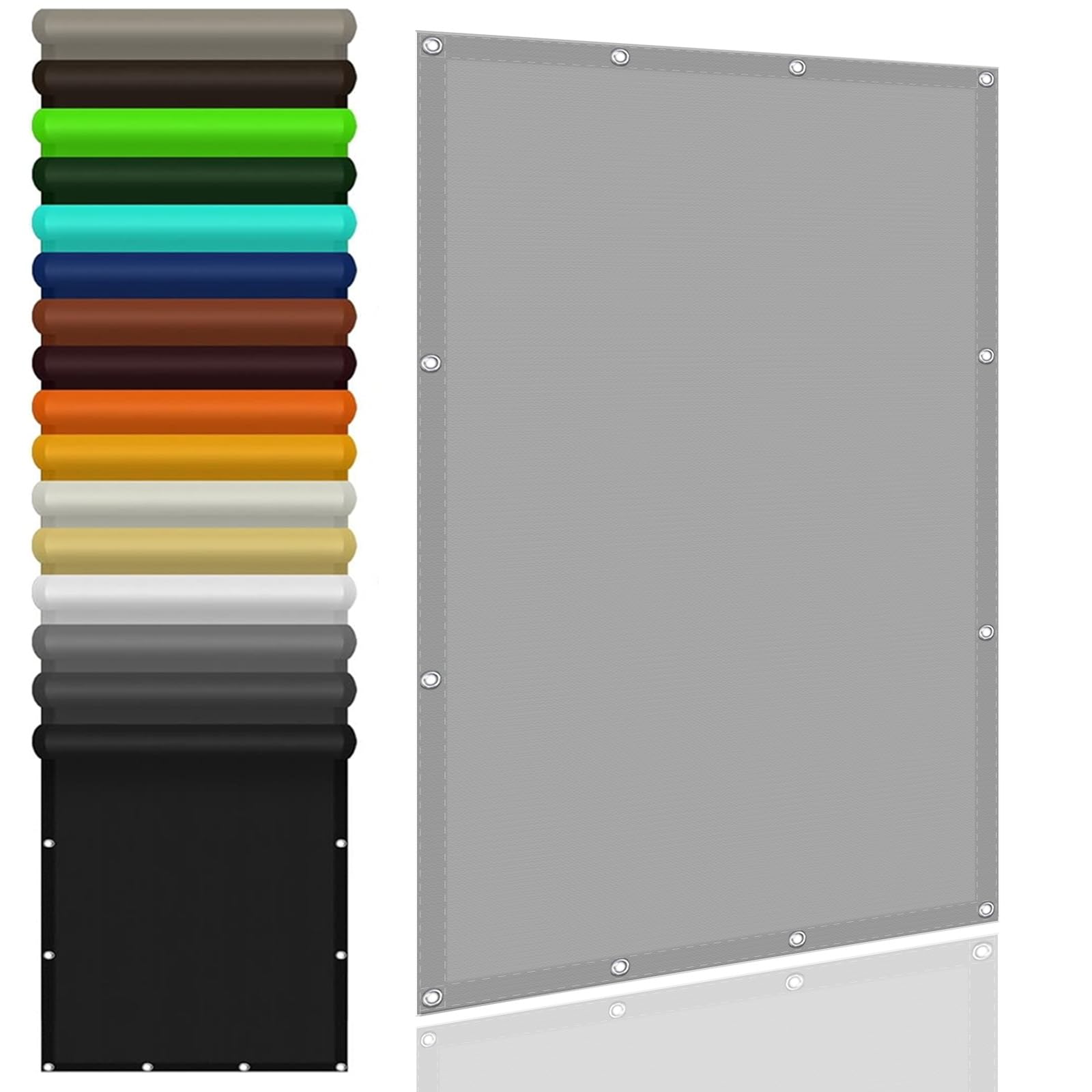 Voile d'ombrage carrée gris clair 1,4x5m en polyester imperméable pour balcon