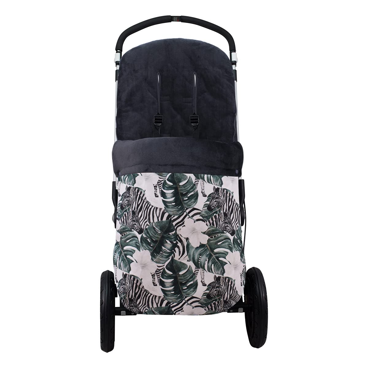 JYOKO KIDS Saco Universal para Cochecito, Sacos de Abrigo para Carritos, Saco Invierno Silla Paseo, Saco de Silla de Bebe con Cremallera Desmontable, Capa regulable (Zebra, Polar)