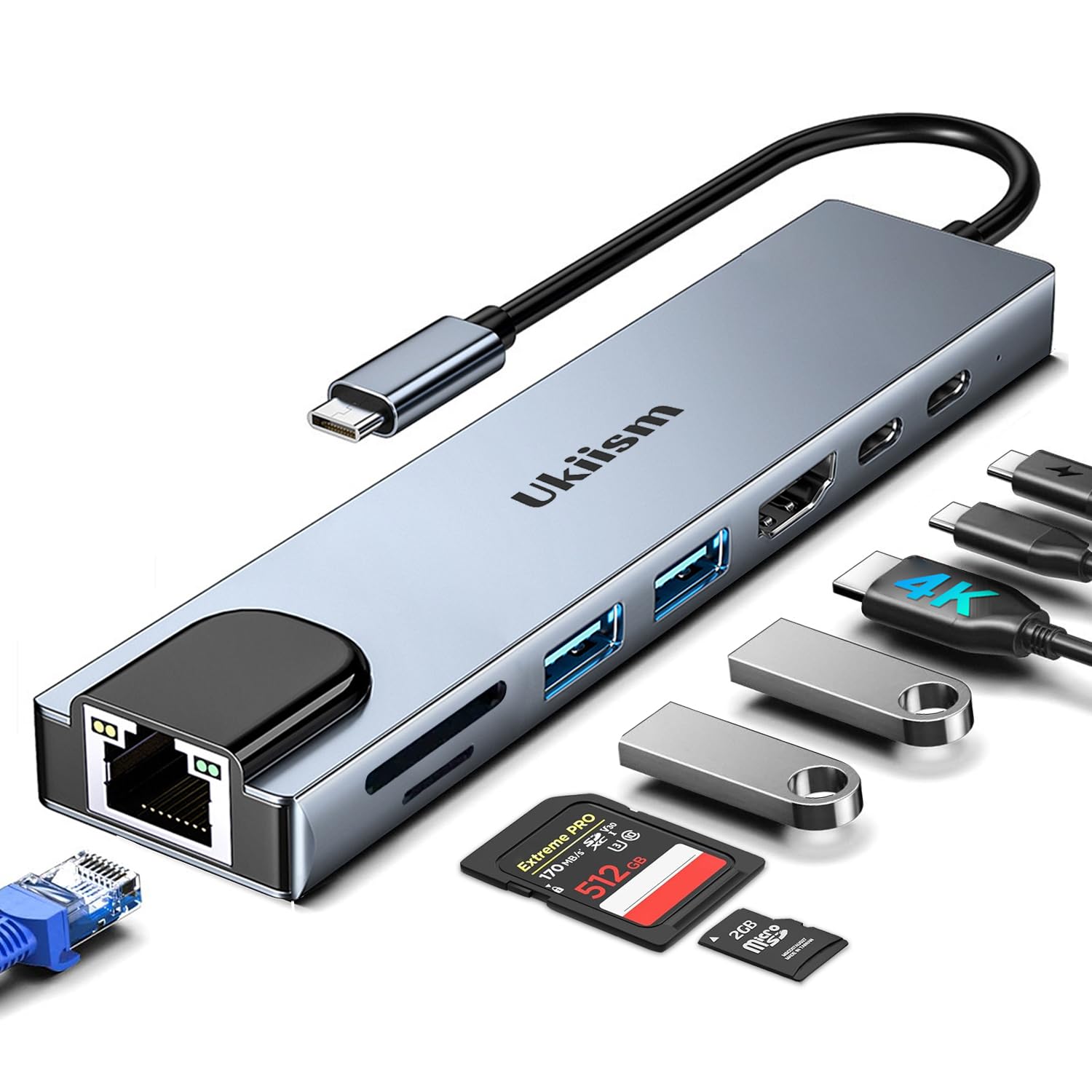 Docking Station USB C 11-in-1 Lemorele - Doppio HDMI 4K, 4 USB, Ethernet Gigabit, PD100W, Per MacBook E PC
