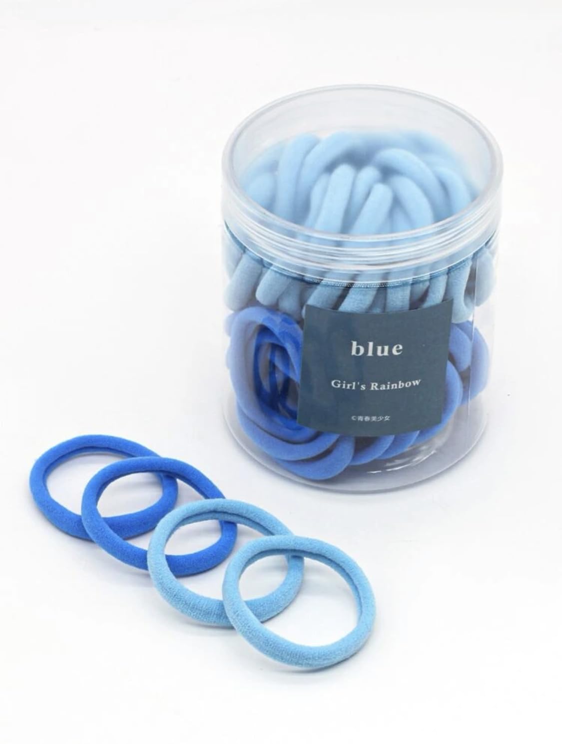 50 Blue Hair Bands - Soft, Durable and No Metal - Perfect for Curly and Straight Hair - for Women Men and Girls - Daily Use - Image 2