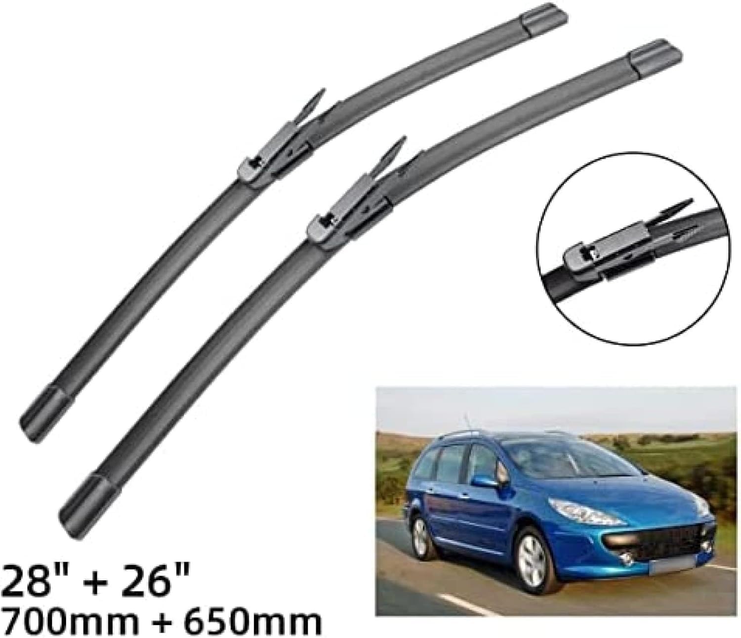 Oryginalny zestaw gumowych wycieraczek przedniej szyby do Peugeot 307 Hatchback 307CC 307SW Estate 2005 2006 2007 2008 2009, wycieraczka do samochodu