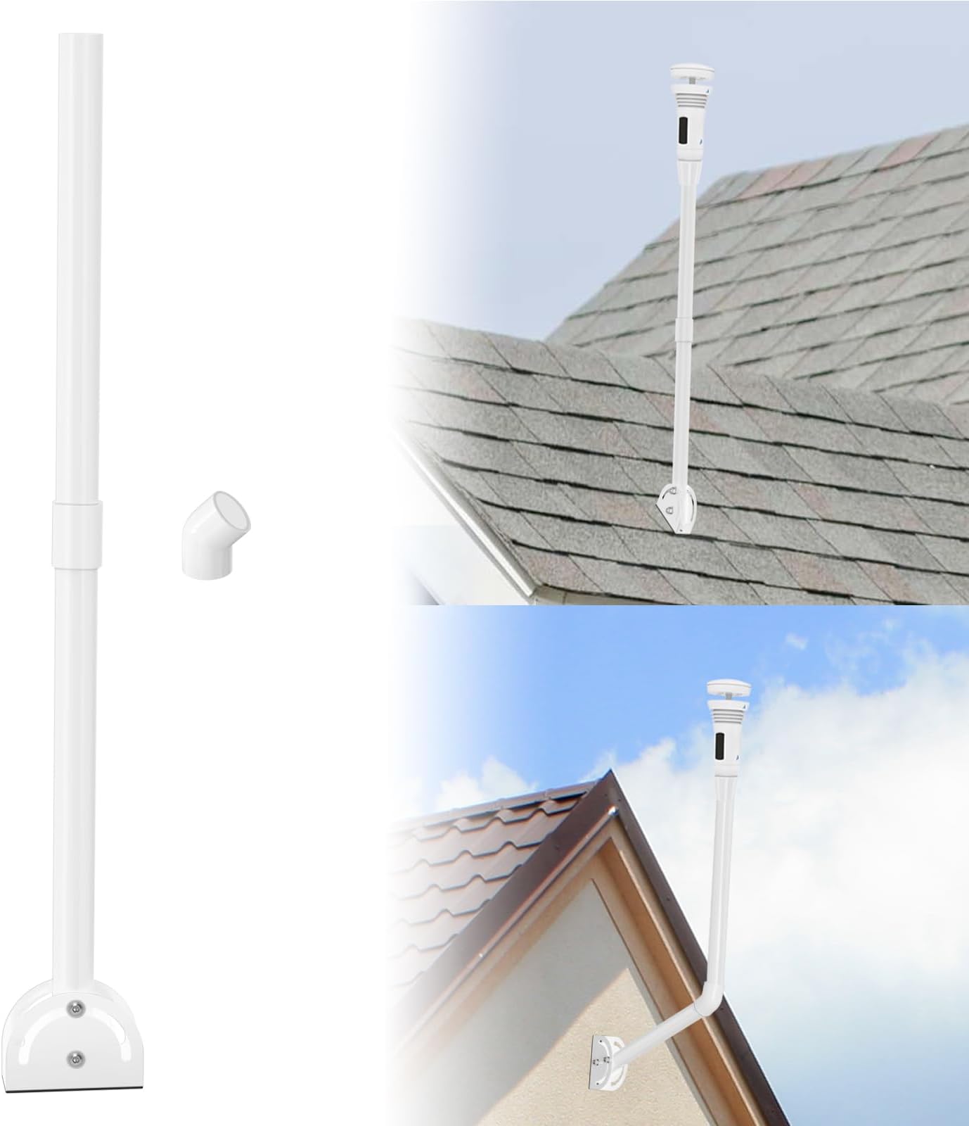 Universal Mount for Tempest Weather Station, 45 Degree Wall Mount, Roof Mount, Eaves Mount and Extension Pole, Multi-Angle Adjustable Installation Kit