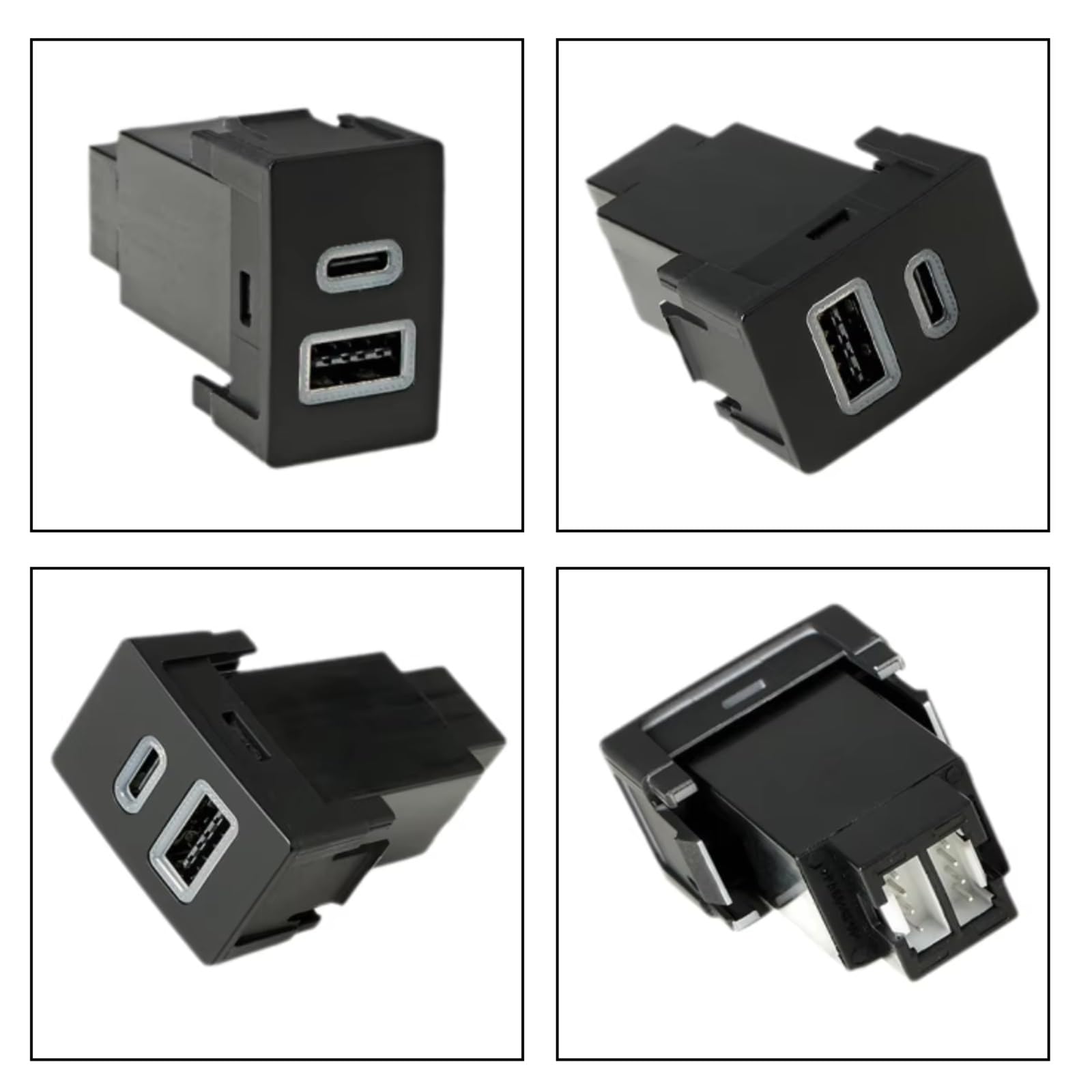 Centro Puerto USB Compatible Con Accord Para Civic Para City Para HR-V Coche Para Cargador Enchufe Adaptador Corriente Salida Carga Rápida PD QC3.0 Puerto USB AUX Jack