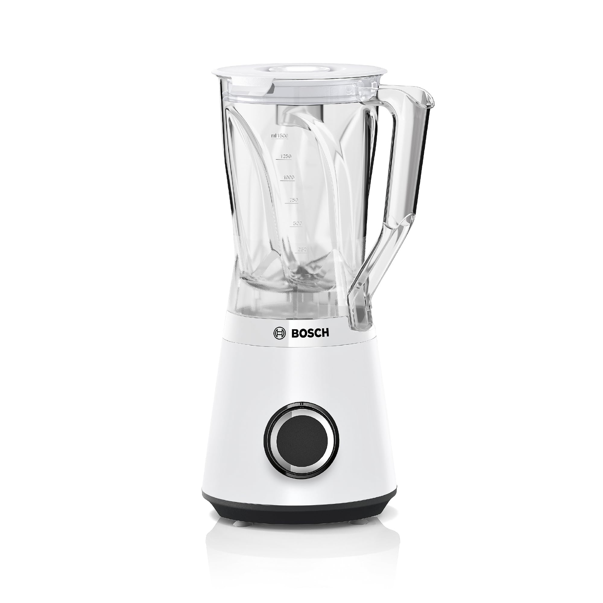Bosch VitaPower Serie 4 MMB6141W Blender con cuchillas de acero inoxidable de alta calidad, cuenco mezclador Tritan de 1,5 l, piezas lavables en lavavajillas, 30.000 rpm, 1200 W, color blanco