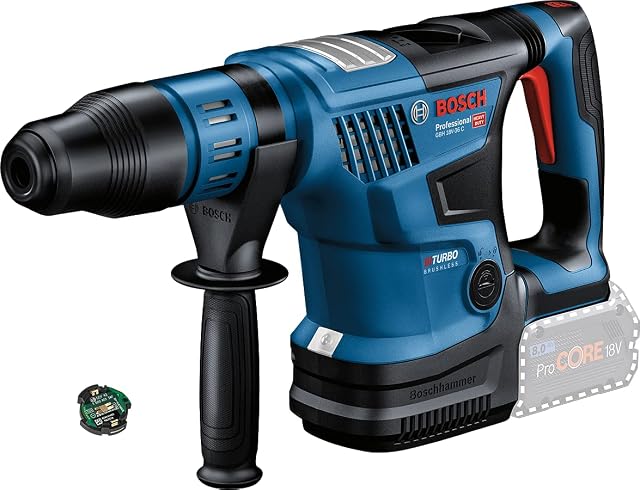 Bosch Professional system 18V: akumulatorowy młot udarowo-obrotowy BITURBO GBH 18V-36 C (SDS max, rękojeść dodatkowa, sukno maszynowe, walizka)