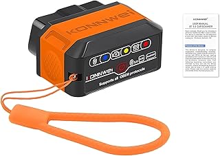 OBD2 Diagnosegerät Bluetooth 5.0, Wireless Auto Diagnose OBD 2 Adapter für alle Fahrzeuge, OBDII Tester Stecker Auslesegerät mit Vollen OBD2 Systemen, Diagnosewerkzeuge für iOS Android Windows
