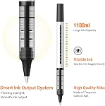 Stylo de rollerball Stylos à pointe fine: paquet de 16 0.5mm Stylos d'encre mince extra Stylo à bille Gel encre noire liquide, stylos de gel Stylots d'écriture noir pour prendre des notes, Journaling, Signature, École, Fournitures de bureau