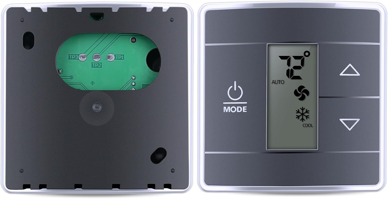 ZWP 3316250.712 RV Single Zone Wall Thermostat Controller | Compatible with Dometic, Used for Cool/Heat/Furnace Control, Black 3-Wire