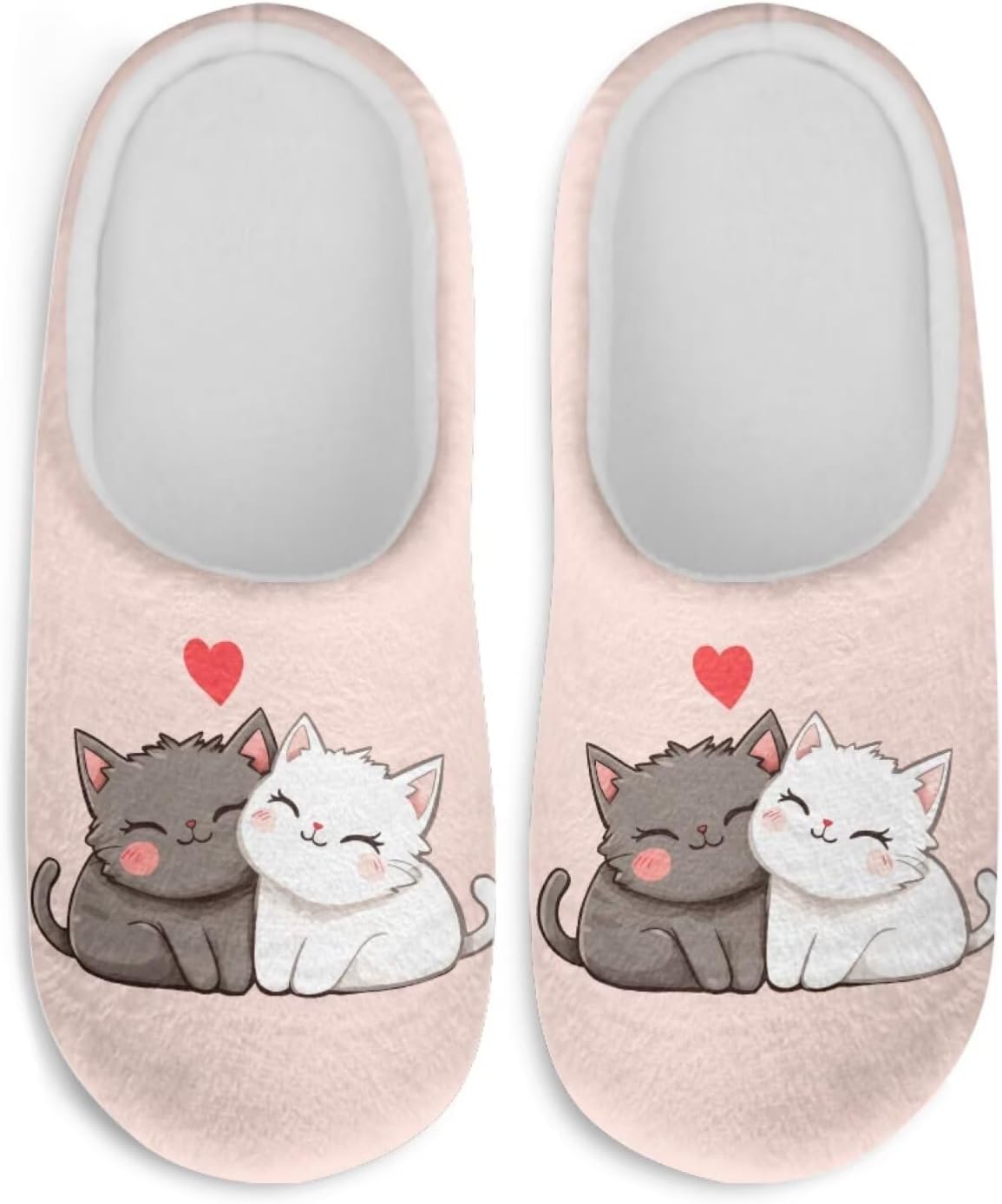 UNICEU Cat Print 3 Pairs House Slippers for Women Washable Comfortable Closed Toe Spa Slippers for Hotel Home Wedding