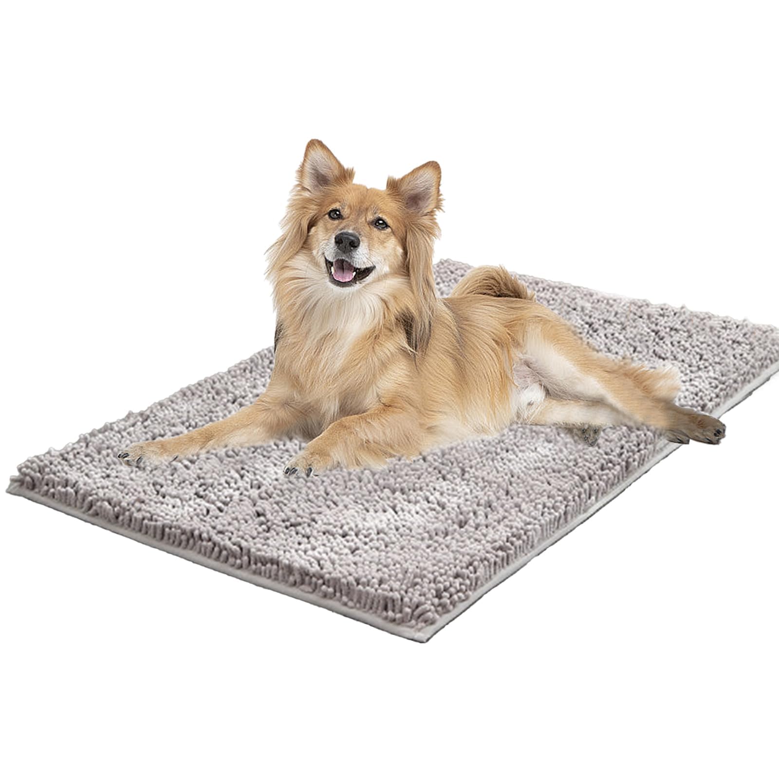 Clean mat, Premium cleany mat Hund 60 x 90 cm,Schmutzfangmatte Hunde,wasserdicht Teppich für Hund,Fußmatte Innen waschbar,für Eingang,Haustür & Flur,Grau-90 x 120 cm