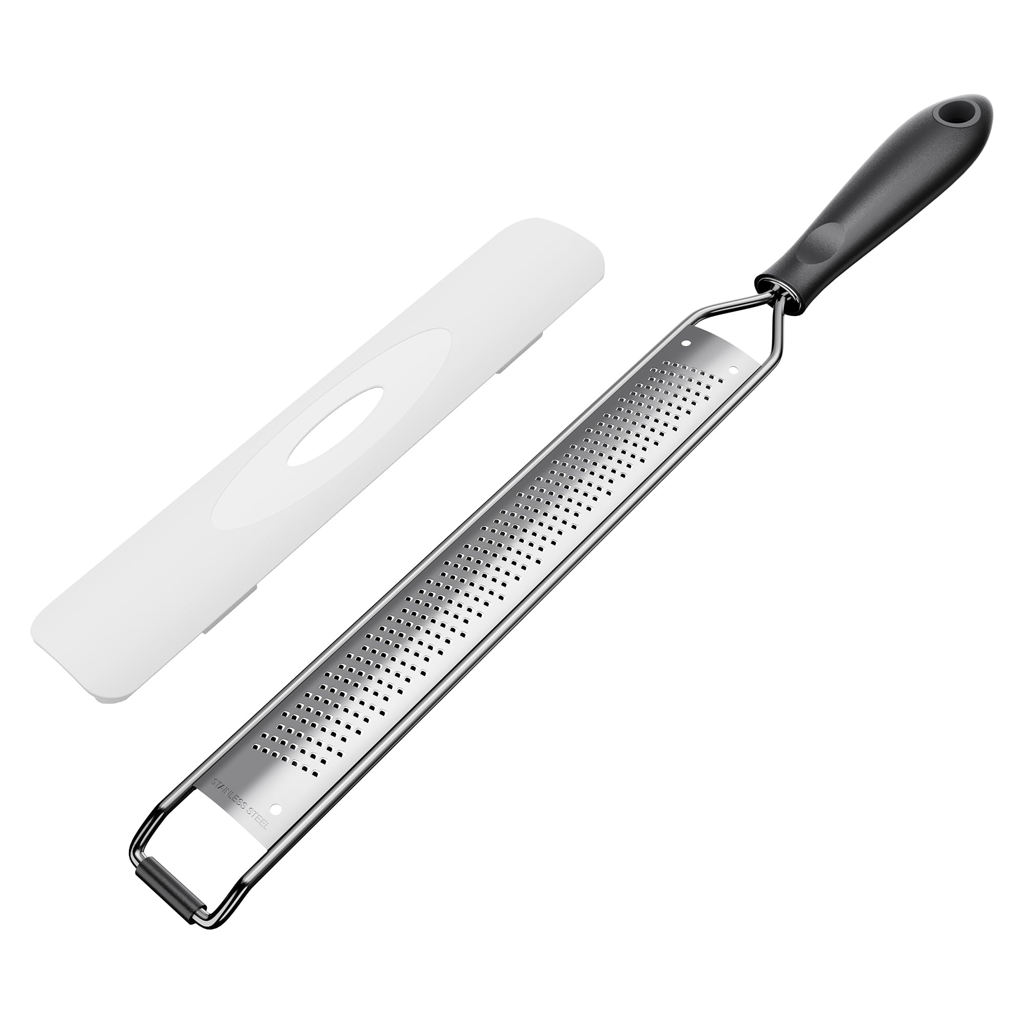 Lemon Zester,Stainless Steel Cheese Grater with Non-Slip Comfort Grip,Black