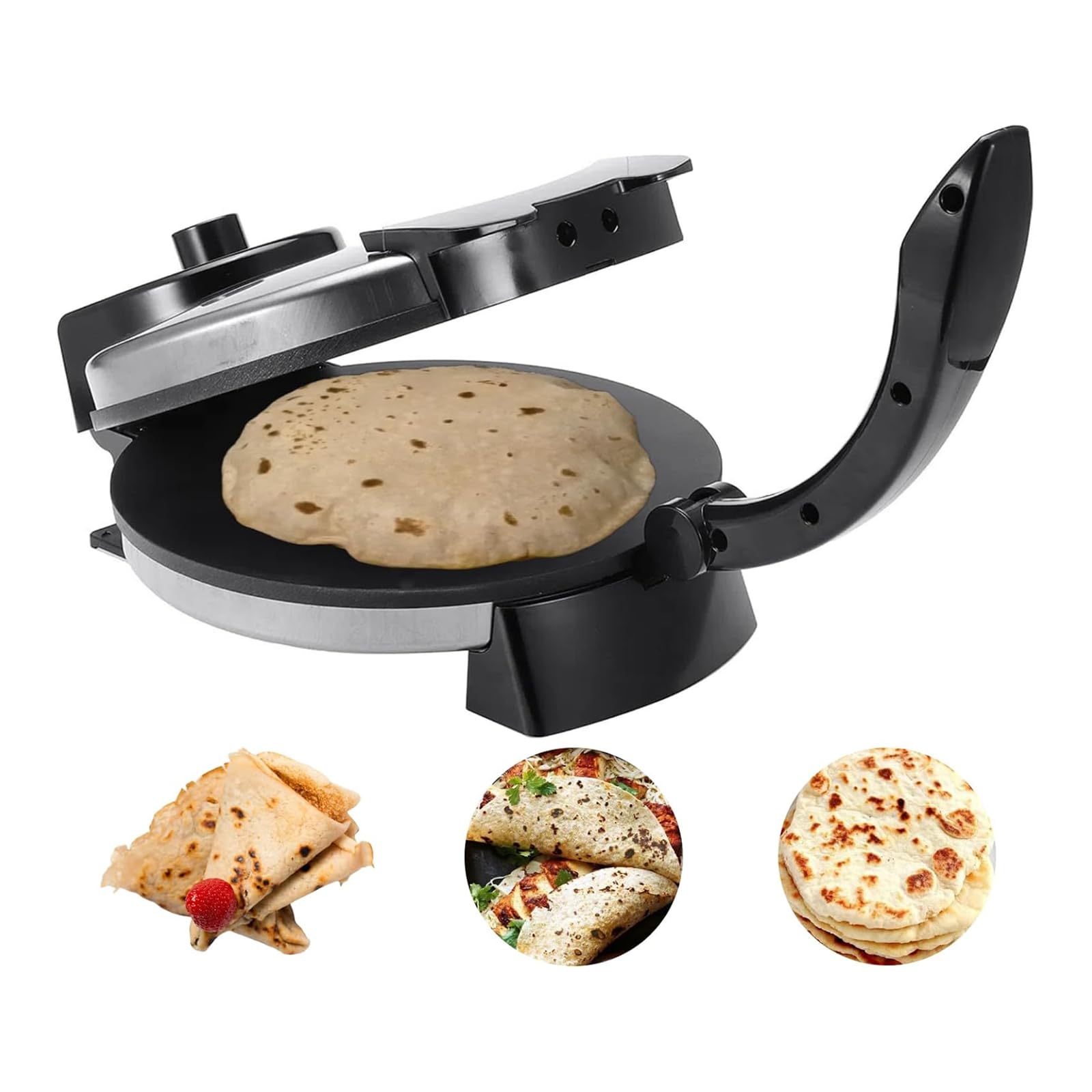 Electric Press For Pancakes And Flatbreads Stainless Steel Nonstick Roti Maker Adjustable Temperature Control Baking Pan