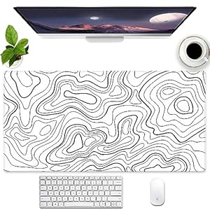 Wunpvty Topografische Schreibtischunterlage mit XL-Tastaturpad