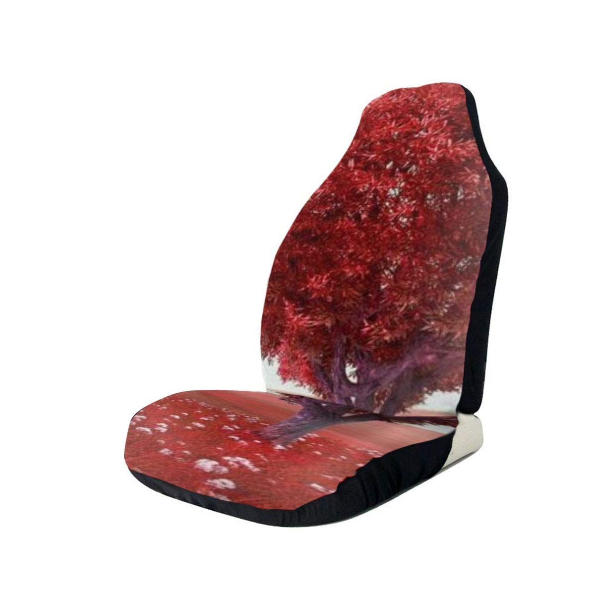 Car Seat Cover Full Set, Red Romantic Tree Printed Car Seat