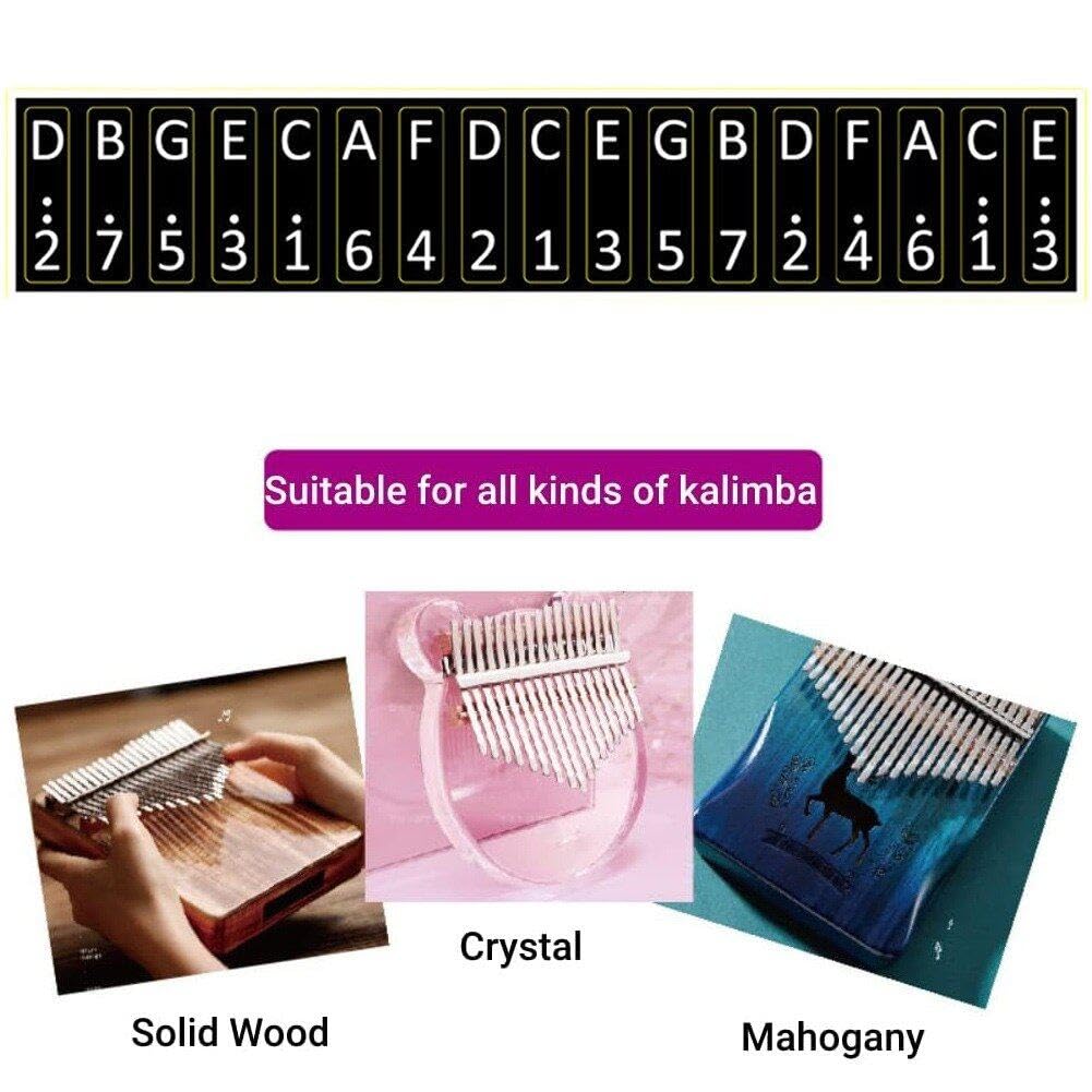 3 Set Kalimba-daumenklavier-notenaufkleber Für Anfänger, Musikalisches Geschenk Und Kalimba-Skala-Aufkleber, Percussion-Dekoration