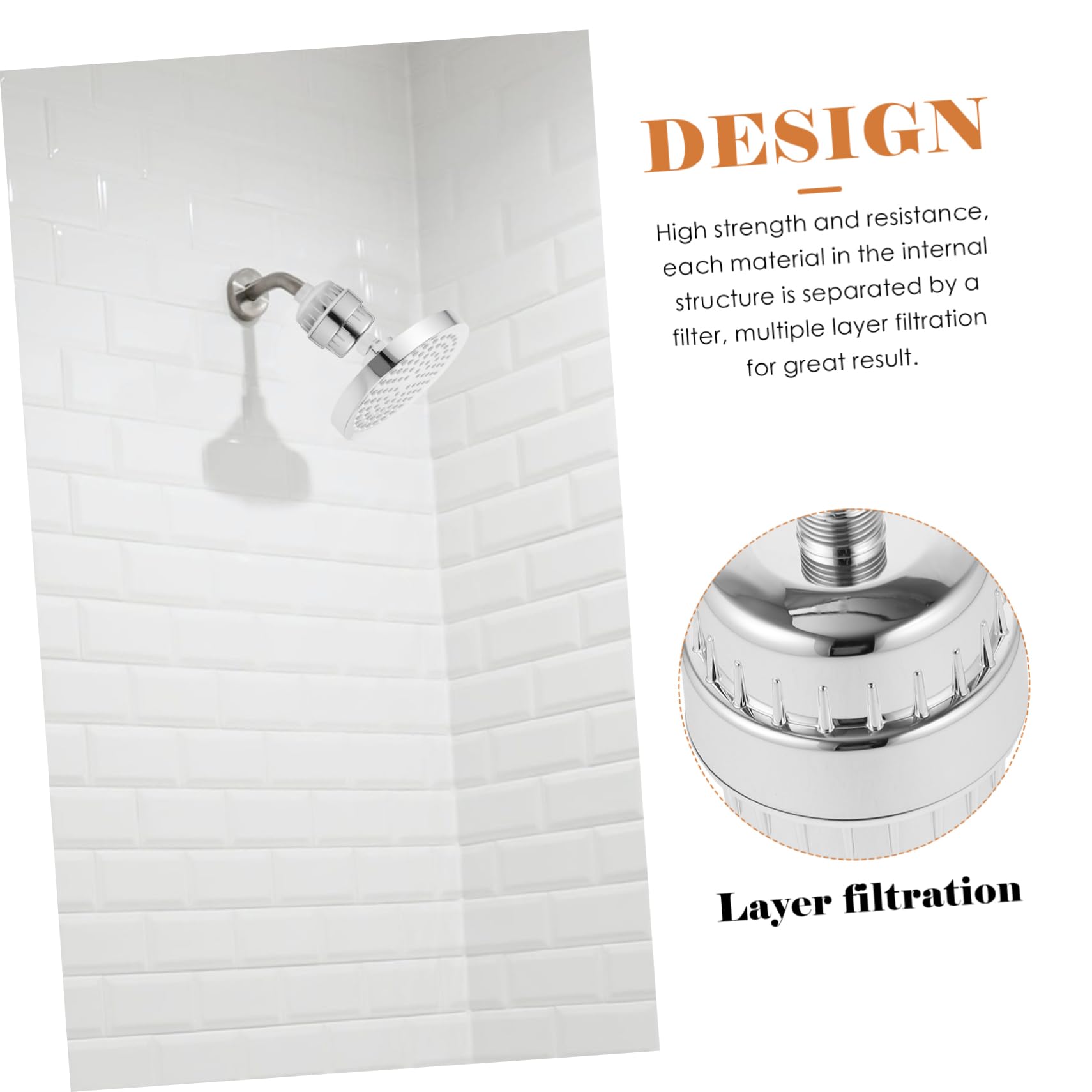 ULTECHNOVO Filtro de Ducha Antical ABS y Algodón, Cabezal Giratorio 360° | Filtración Multicapa, Rótula Giratoria, Duradero para Agua Dura, Uso Alta Presión, Ajuste Estable