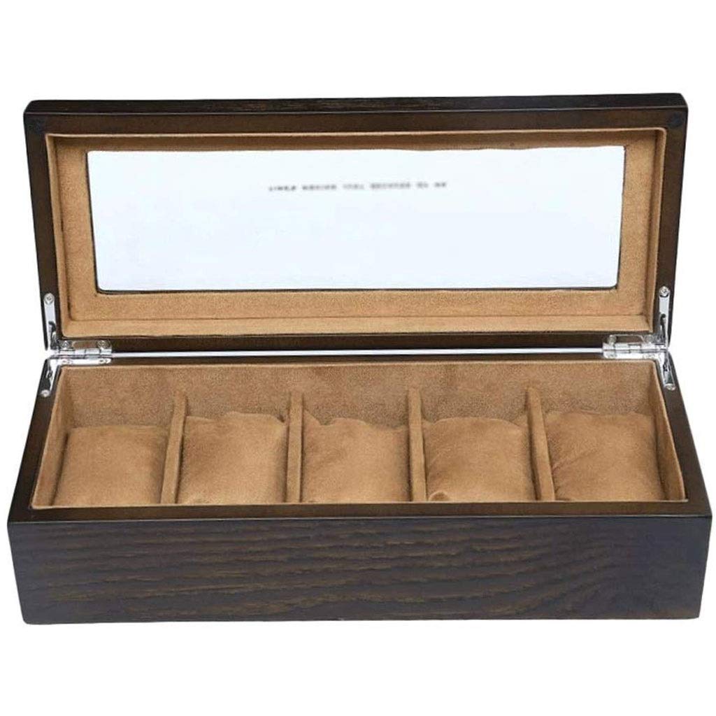 XBTGS Scatola per orologi – Scatola per orologi in legno con tetto apribile per orologi e gioielli